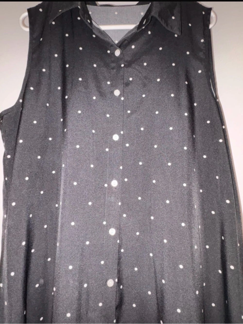 Black Polka Dot Maxi Dress with Button Front - Picture 4 of 4